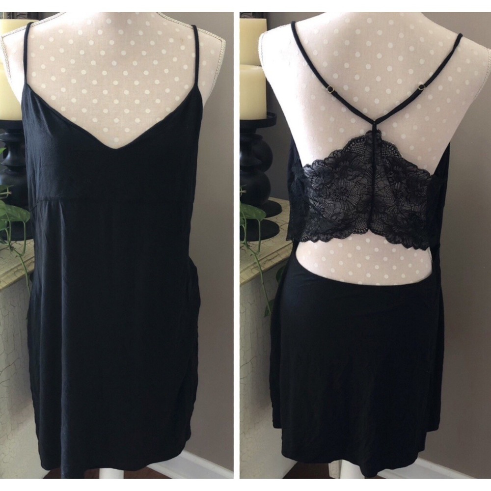 Victoria's Secret Heavenly Babydoll Nightie Chemise Black Butter Soft Knit XL